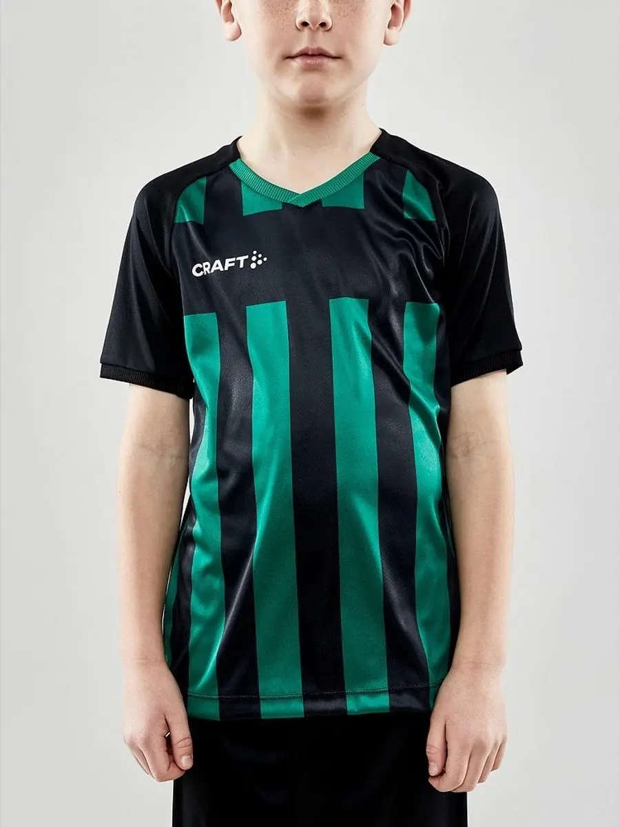 Craft Progress 2.0 Stripe Shirt Kinderen - 146/152 - Zwart/Groen