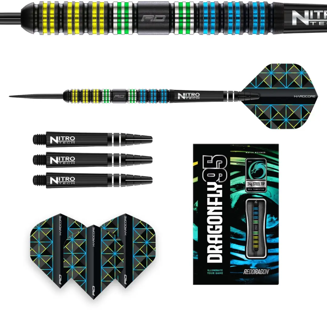 Red Dragon Dragonfly Black Parallel 95% Dartpijlen - 3 Stuks