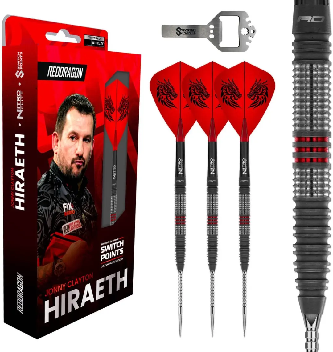 Red Dragon Jonny Clayton Hiraeth Switch Point 90% Dartpijlen - 3 Stuks