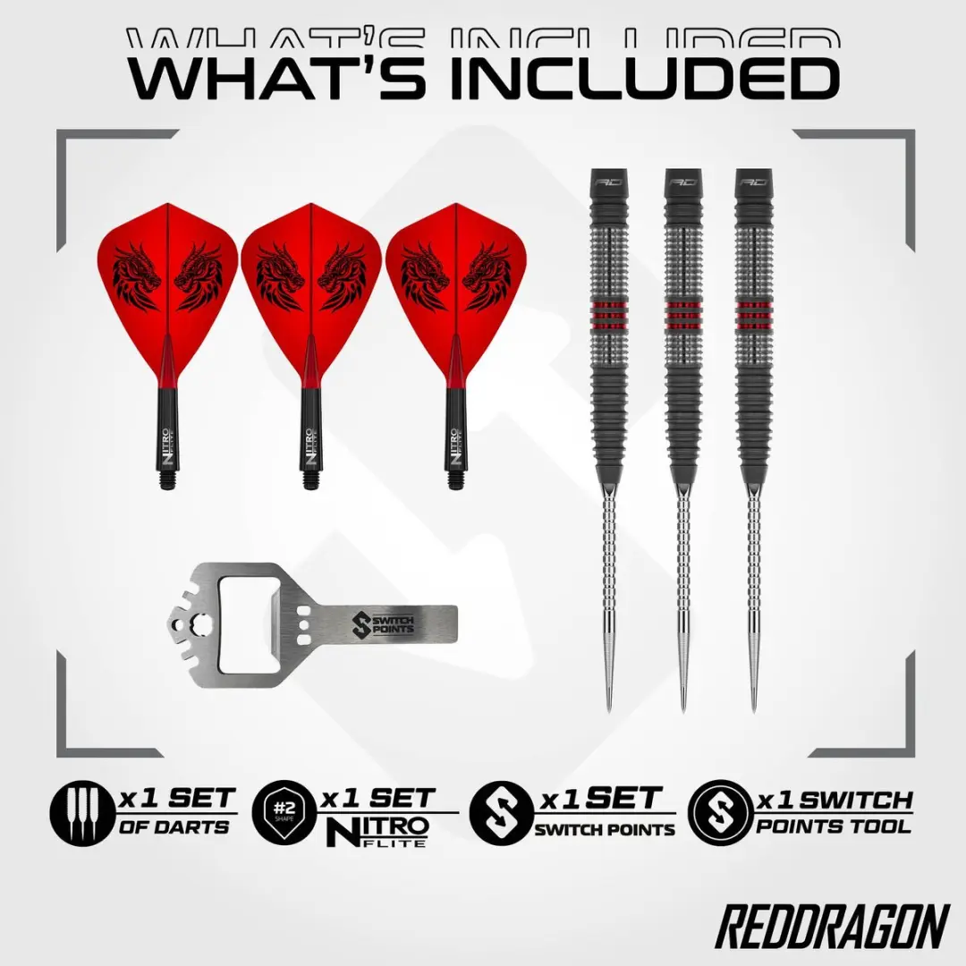 Red Dragon Jonny Clayton Hiraeth Switch Point 90% Dartpijlen - 3 Stuks - afbeelding 6 van 6