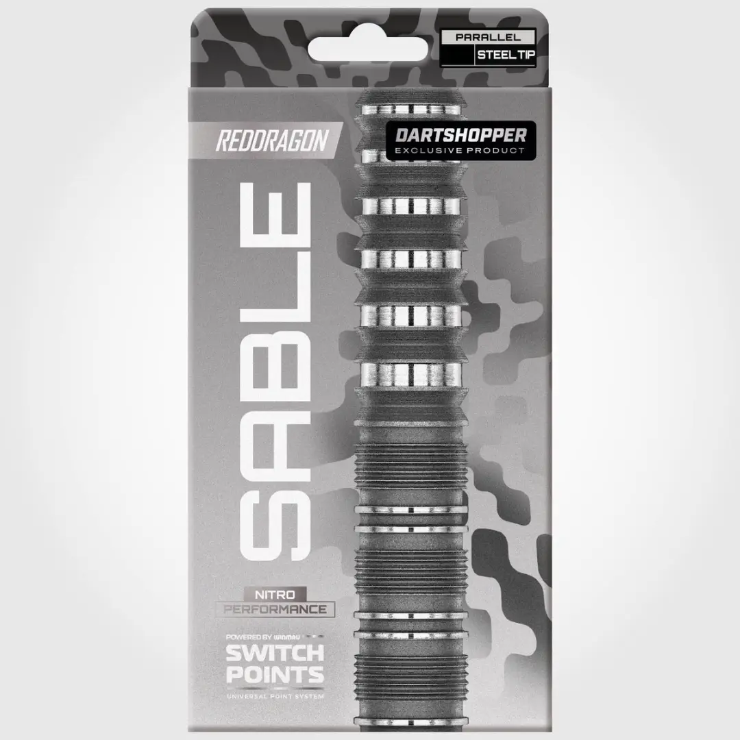 Red Dragon Sable Grey Parallel Switch Point Dartpijlen - 3 Stuks