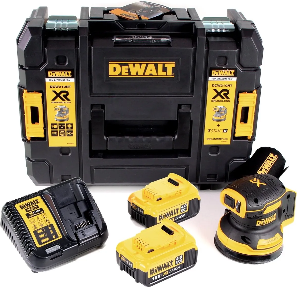 DeWalt DCW210M2 Excentrische Schuurmachine 18V - 2x 4.0Ah + Snellader - afbeelding 2 van 5