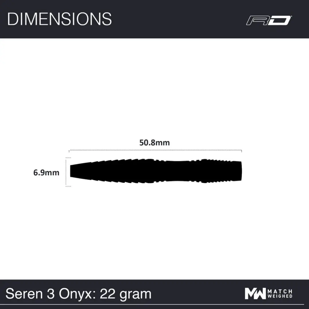 Red Dragon Seren Onyx 3 Dartpijlen - 3 Stuks