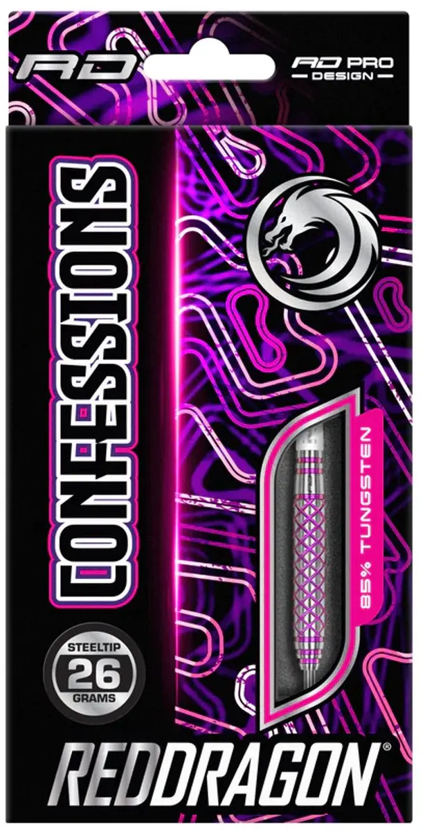 Red Dragon Confession 85% Dartpijlen - 3 Stuks - Roze/Zilver