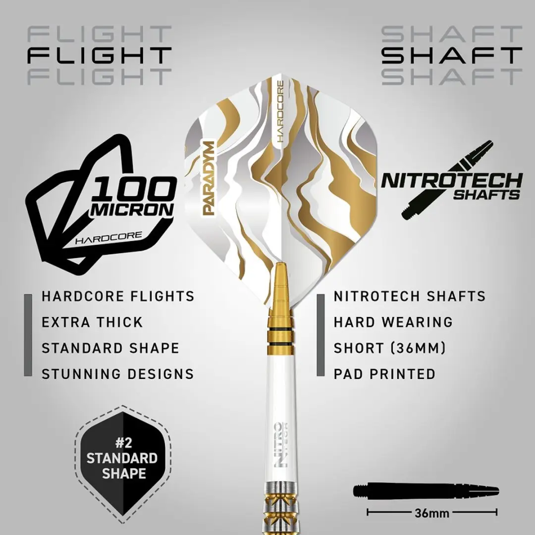 Red Dragon Paradym Gold Torpedo Dartpijlen - 3 Stuks