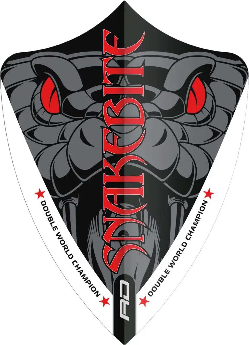 Red Dragon Peter Wright Snakebite Dart Flights - TF6709 - 3 Stuks - Zwart
