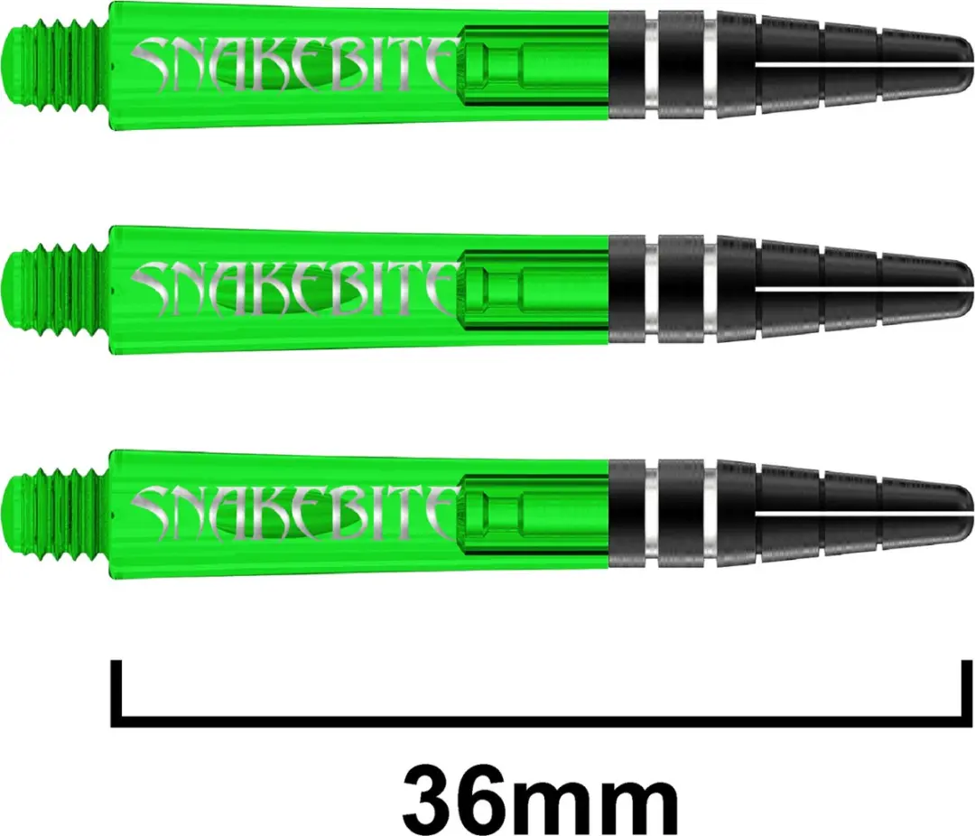 Red Dragon Nitrotech Snakebite TC644 Dart Shafts - 3 Stuks Groen
