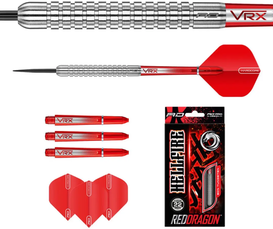 Red Dragon Hell Fire A 80% Dartpijlen - 3 Stuks - Zilver