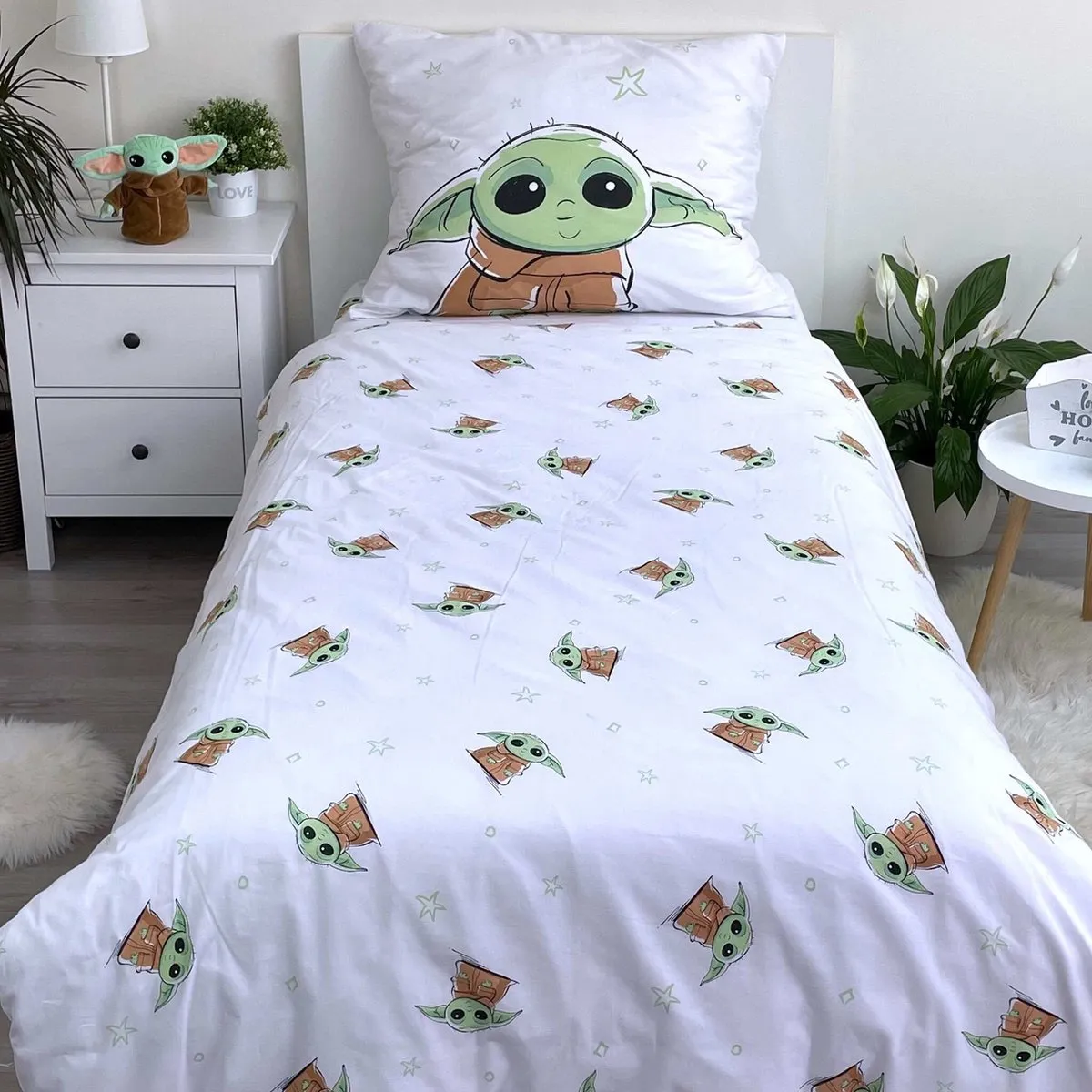 Star Wars Dekbedovertrek Baby Yoda - 140x200cm - Multicolor
