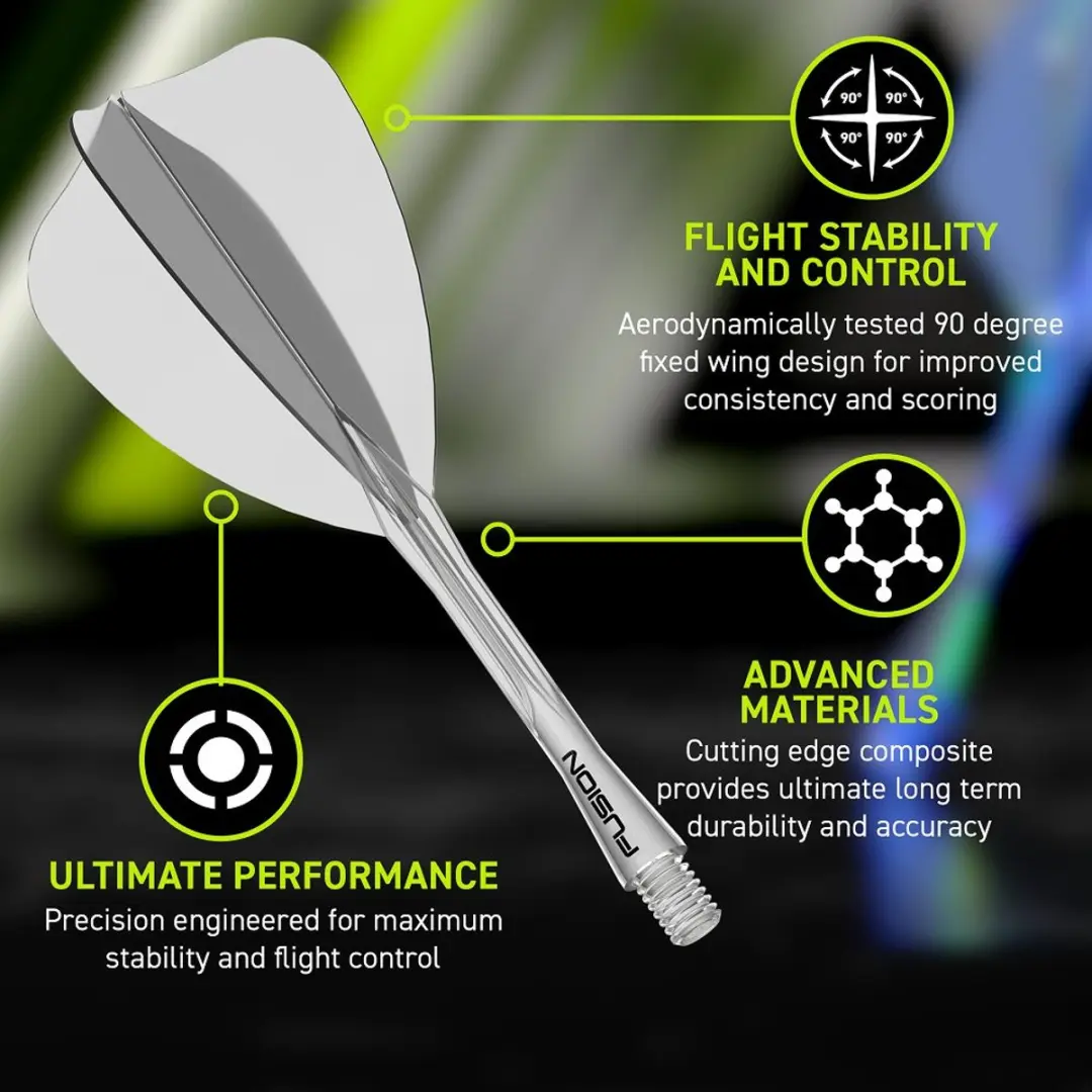 Winmau Fusion Arrow Clear Dart Flights - 3 Stuks