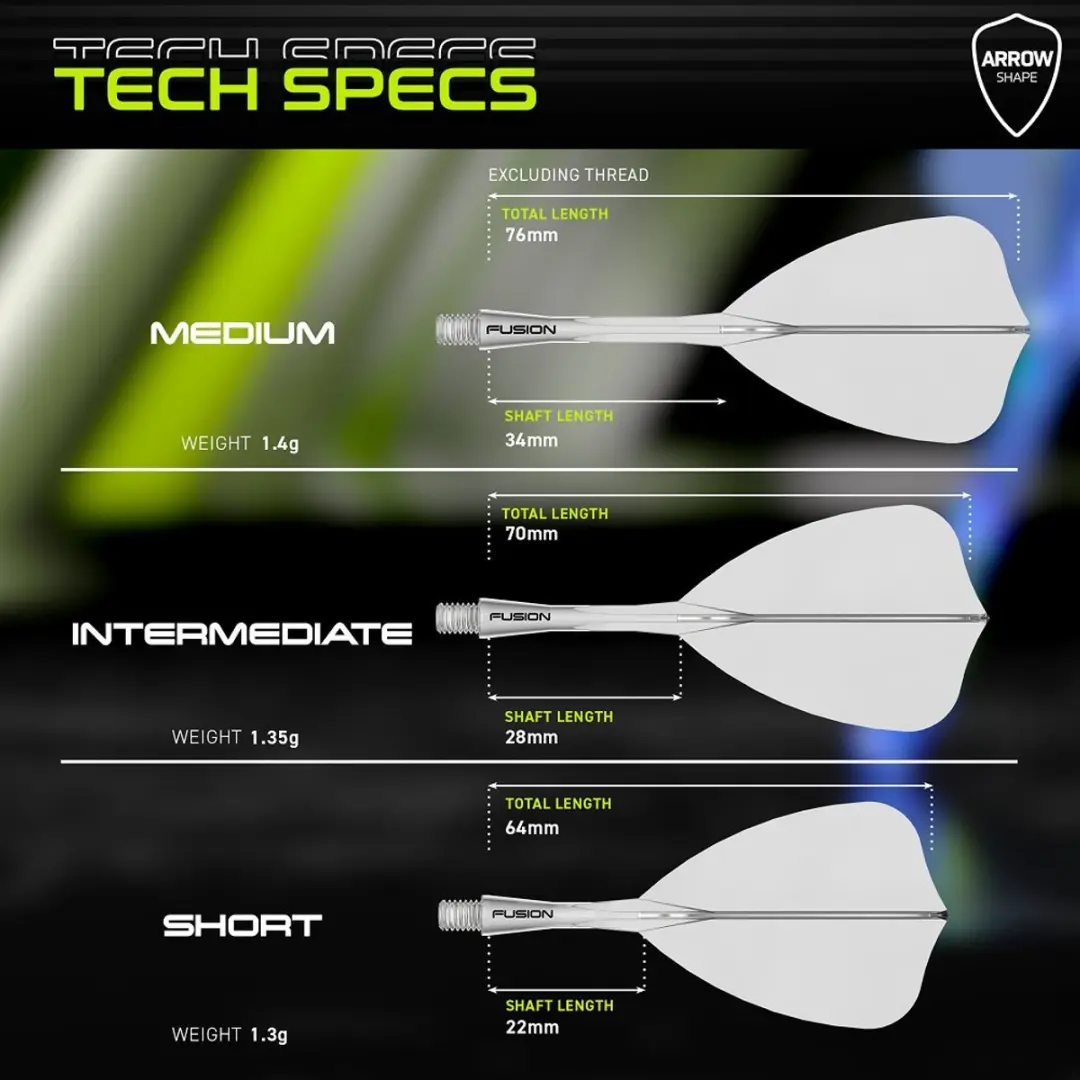 Winmau Fusion Arrow Clear Dart Flights - 3 Stuks
