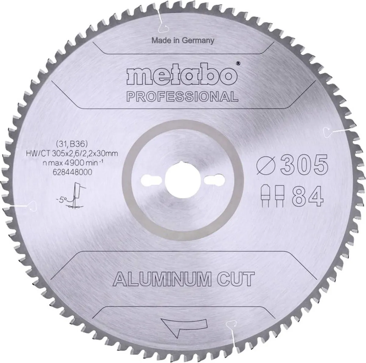Metabo ALUMINIUM CUT PROFESSIONAL 628448000 Cirkelzaagblad 305mm - 84 Tanden