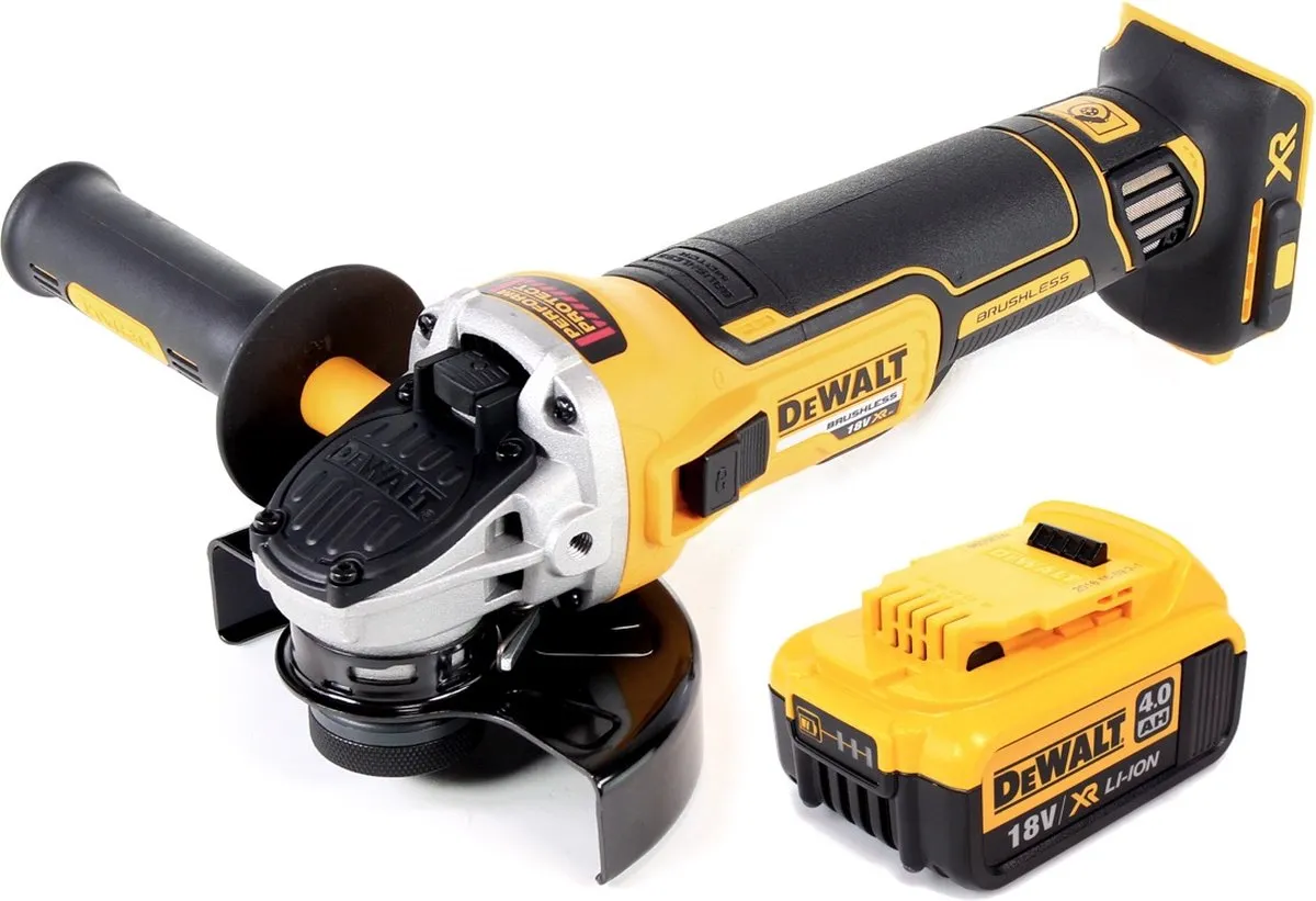 DeWalt DCG 405N Haakse Slijper 18V 125mm - 1x 4.0Ah Accu - afbeelding 4 van 5
