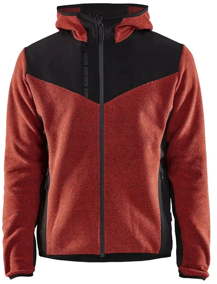 Blåkläder Gebreid Softshell Jack - Gebrand Rood/Zwart - 2XS