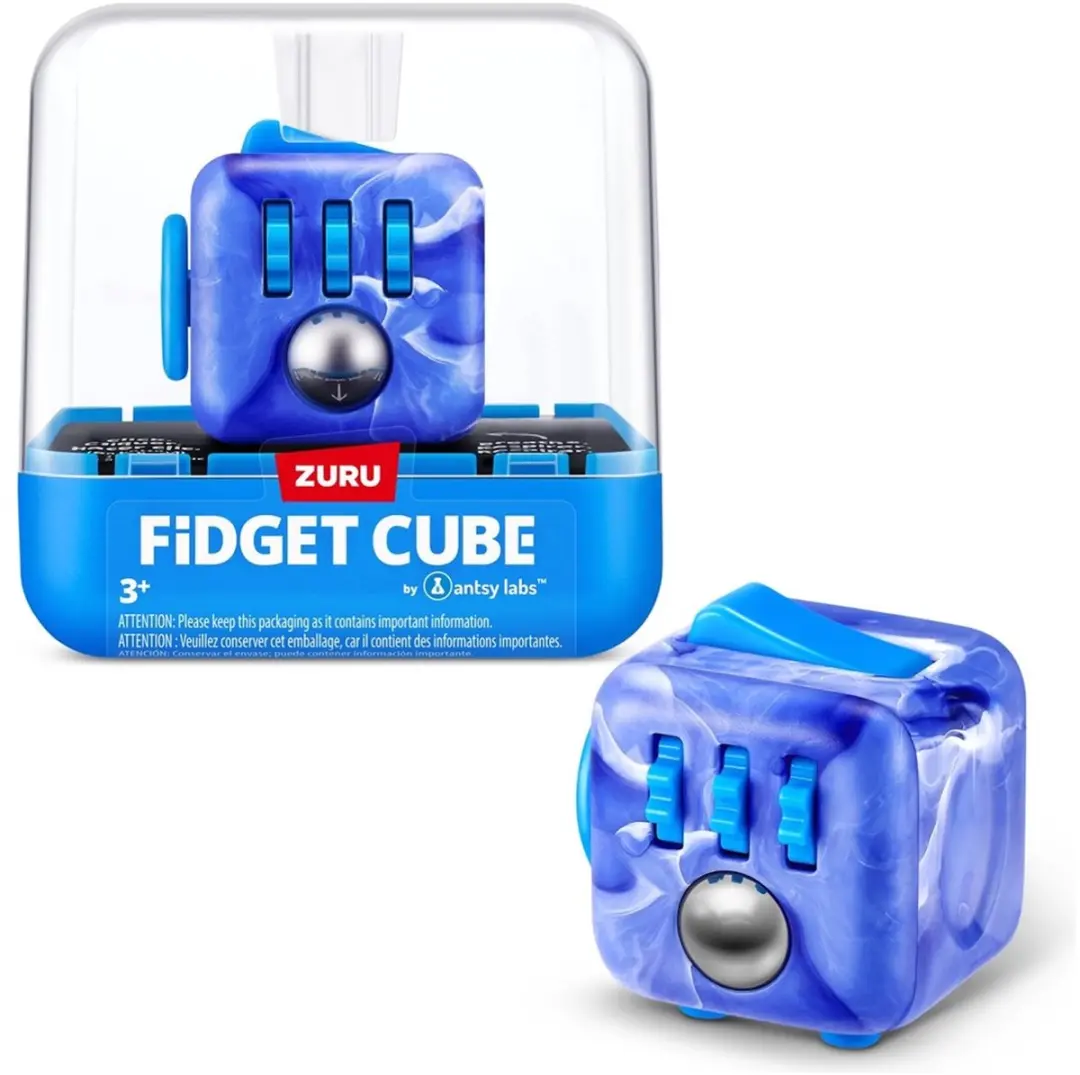ZURU Fidget Marble Cube Friemelkubus - 3,5 cm - Blauw