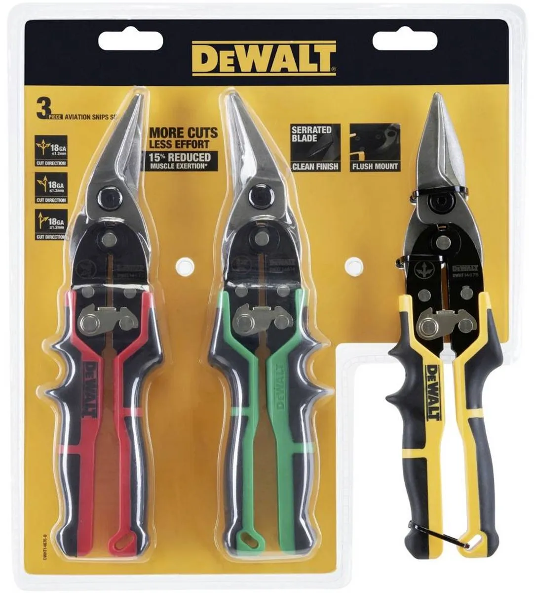 DeWalt ERGO Plaatschaar Set 3 Stuks - DWHT14676-0