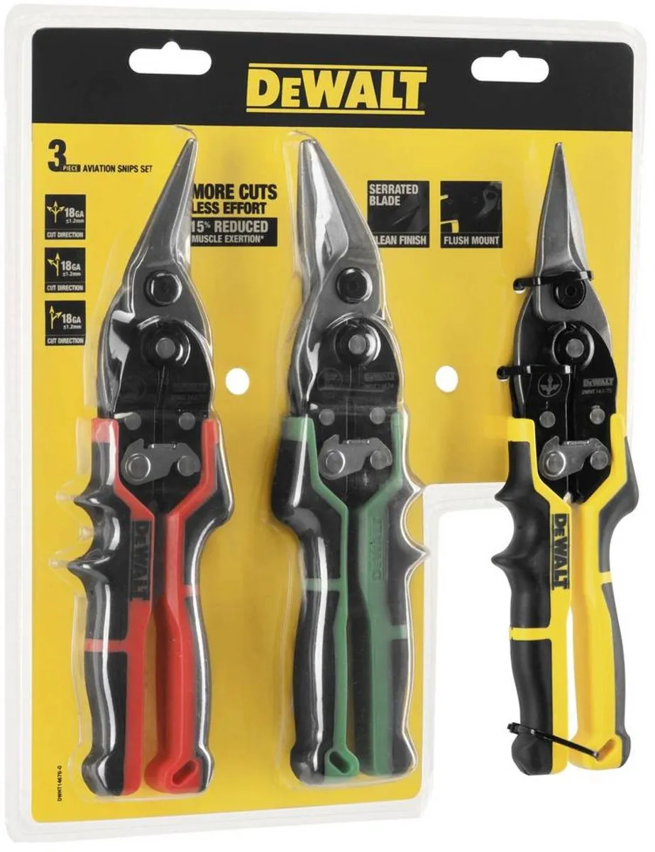 DeWalt ERGO Plaatschaar Set 3 Stuks - DWHT14676-0