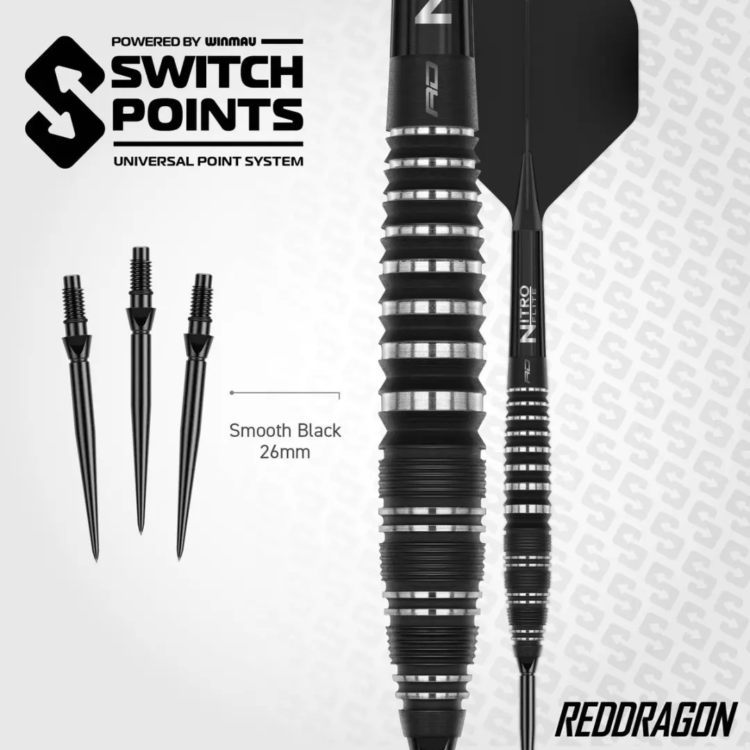Red Dragon Sable Black Bomb Switch Point Dartpijlen - 3 Stuks