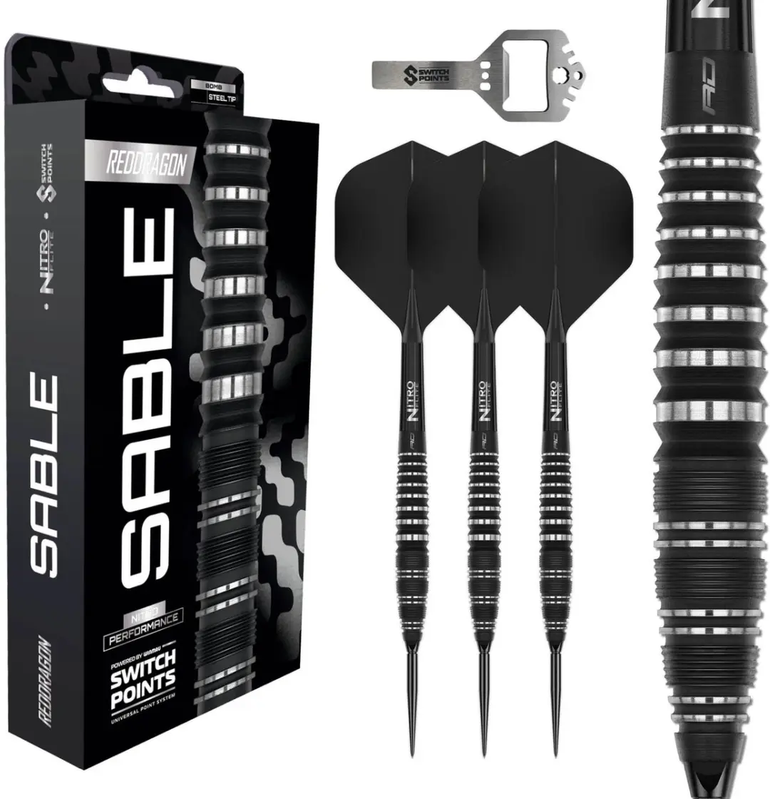 Red Dragon Sable Black Bomb Switch Point Dartpijlen - 3 Stuks