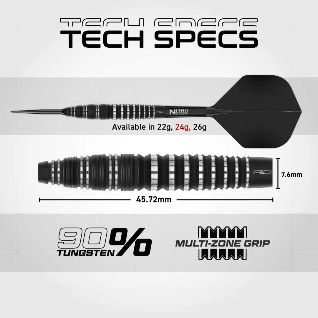 Red Dragon Sable Black Bomb Switch Point Dartpijlen - 3 Stuks