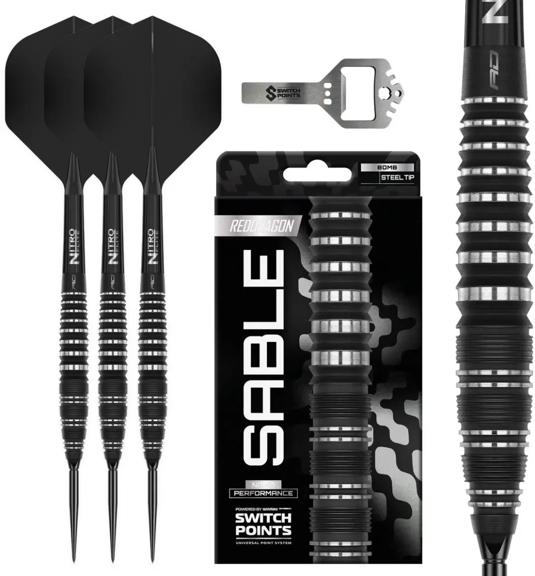 Red Dragon Sable Black Bomb Switch Point Dartpijlen