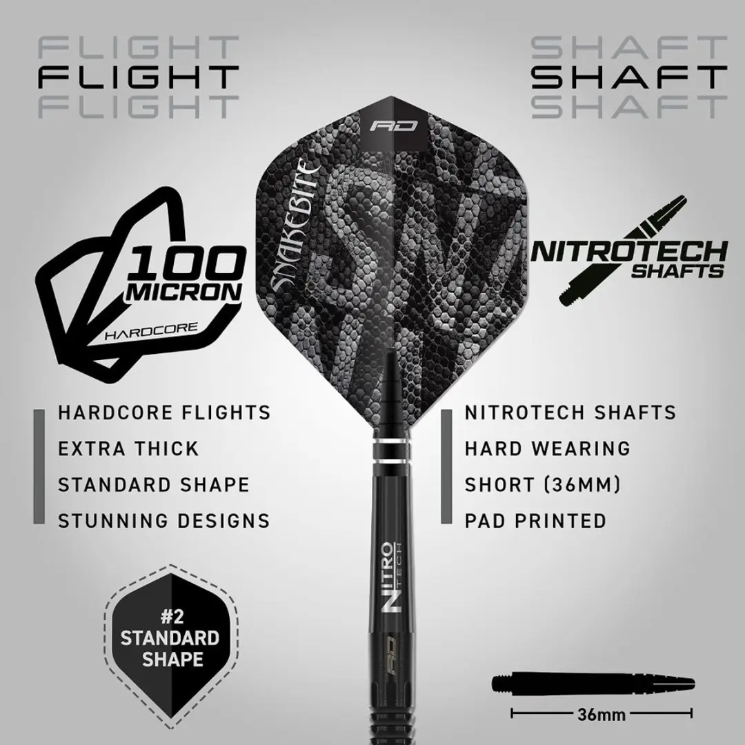 Red Dragon Peter Wright Black Mamba 90% Darts - 3 Stuks