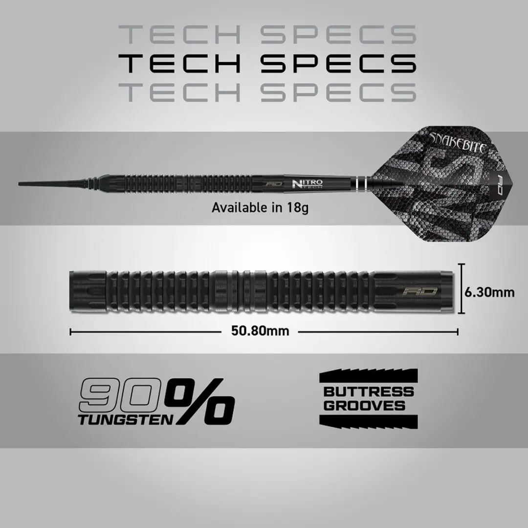 Red Dragon Peter Wright Black Mamba 90% Darts - 3 Stuks