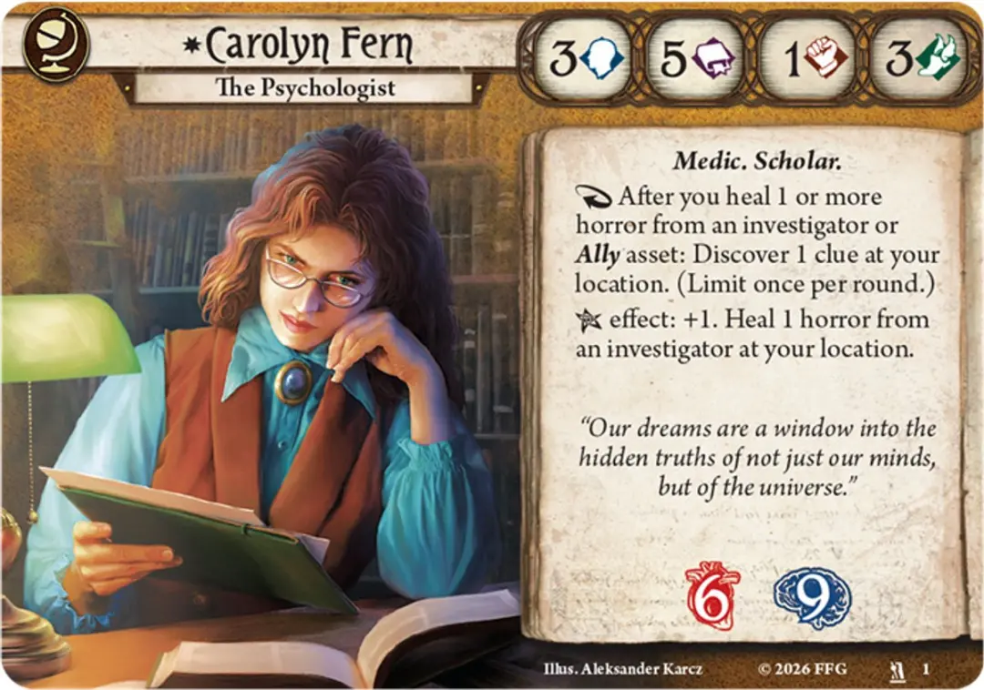 Asmodee Arkham Horror Carolyn Fern Investigator Deck FFAHC102