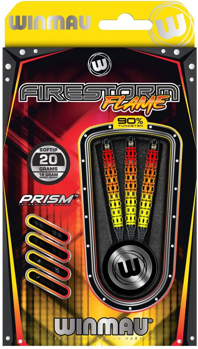 Winmau Firestorm Flame Torpedo Soft Tip Darts - 3 Stuks