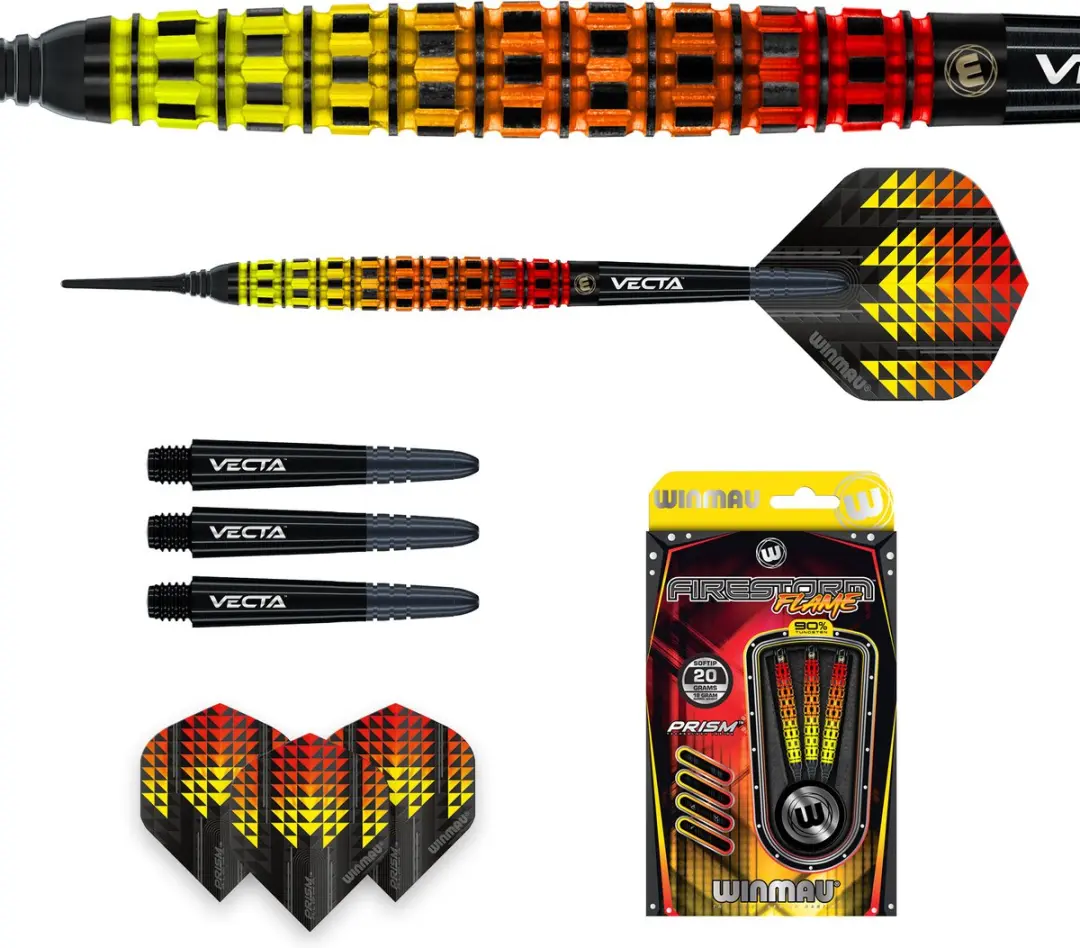 Winmau Firestorm Flame Torpedo Soft Tip Darts - 3 Stuks