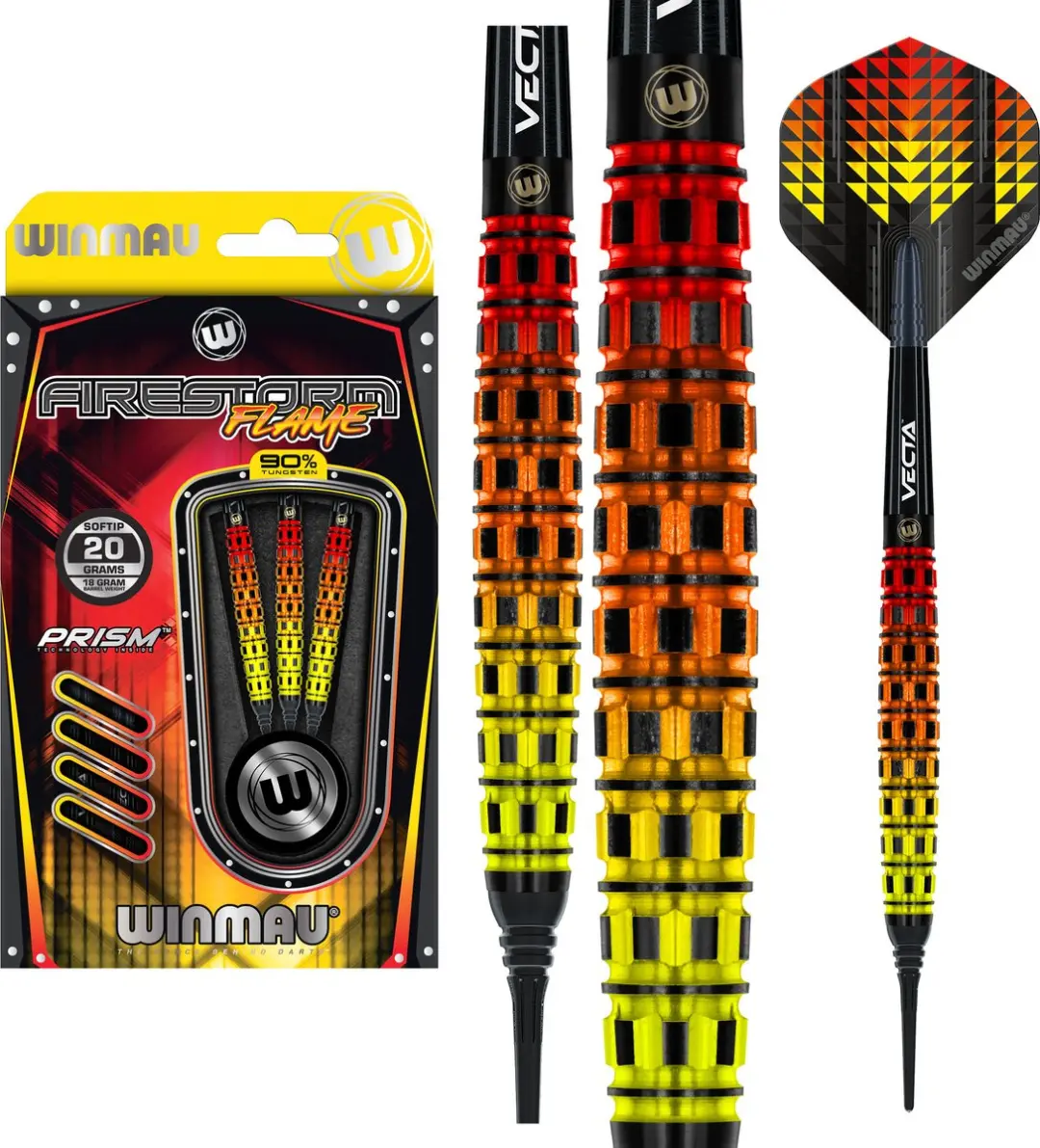 Winmau Firestorm Flame Torpedo Soft Tip Darts - 3 Stuks