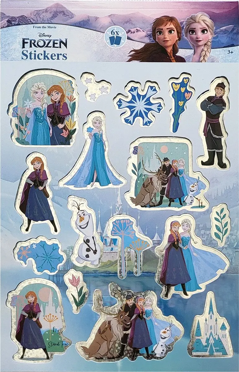 Disney Frozen Stickers 6 Vellen - Zilver Glitter