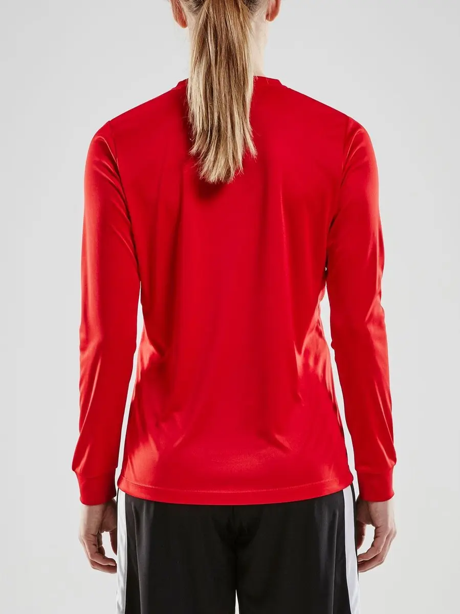 Craft Squad Jersey Solid LS Sportshirt Dames - L - Rood/Wit