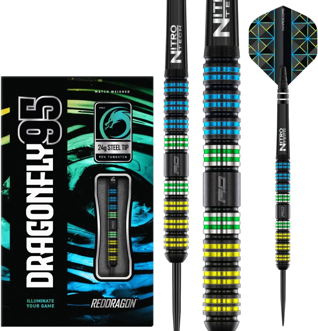 Red Dragon Dragonfly Black Parallel 95% Dartpijlen