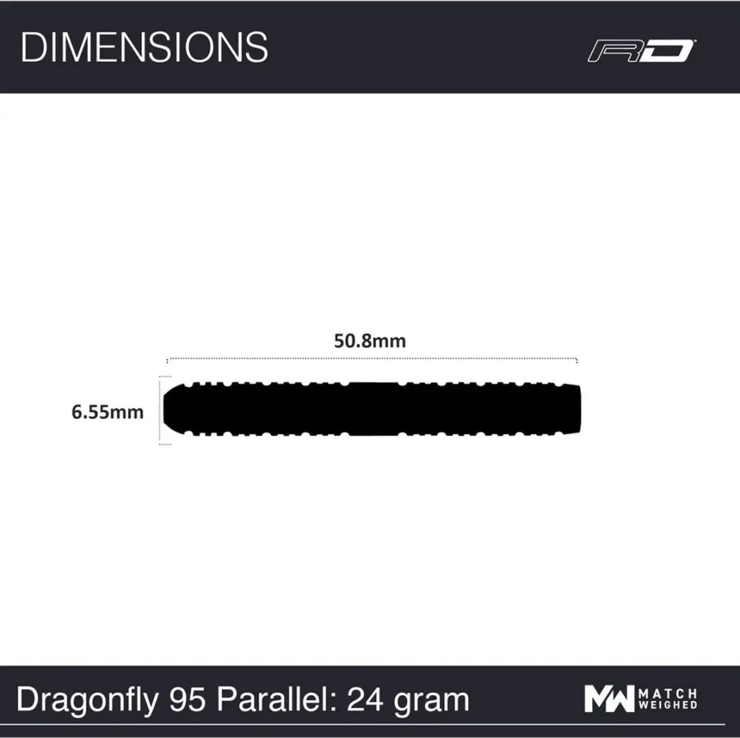 Red Dragon Dragonfly Black Parallel 95% Dartpijlen - 3 Stuks