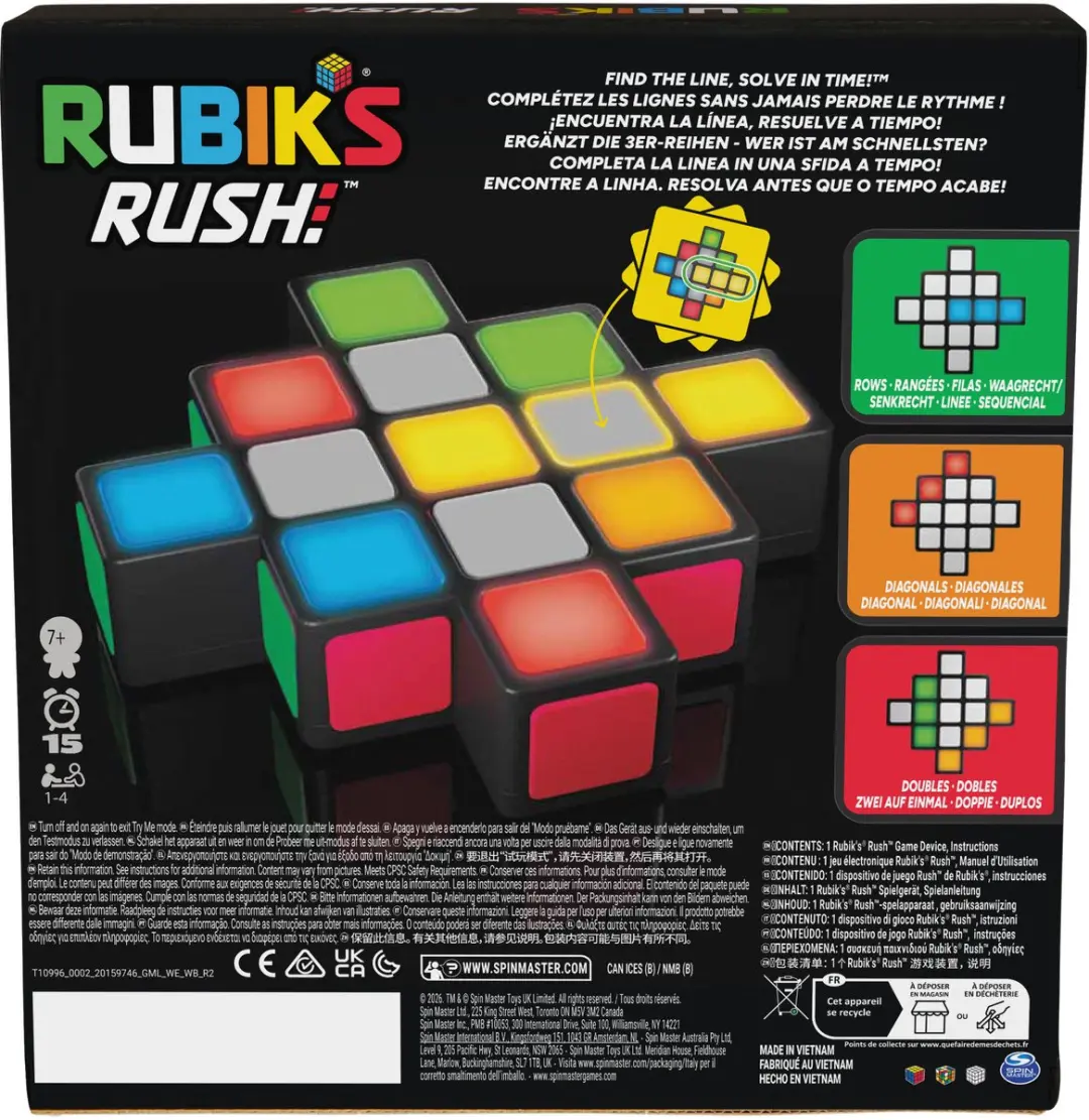 Spin Master Rubik's Cube Rubik's Rush Elektronisch Puzzelspel - 2x AAA - 1-4 Spelers - afbeelding 6 van 6