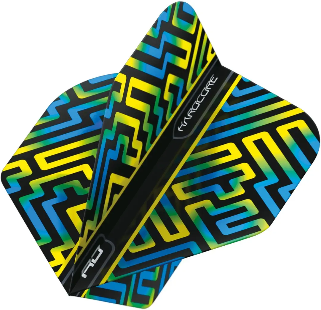 Red Dragon Hardcore XT TF6979 Dart Flights - Blauw/Geel/ Groen