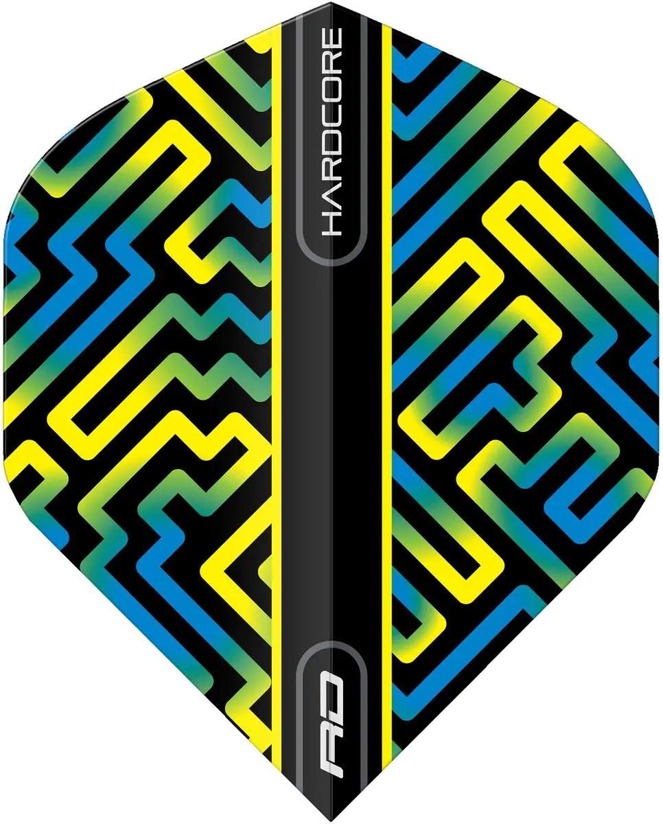 Red Dragon Hardcore XT TF6979 Dart Flights - Blauw/Geel/ Groen