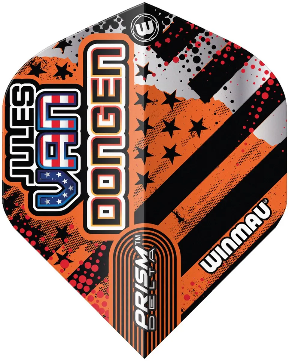 Winmau Prism Delta Jules van Dongen Dart Flights - 3 Stuks - Oranje/Zwart