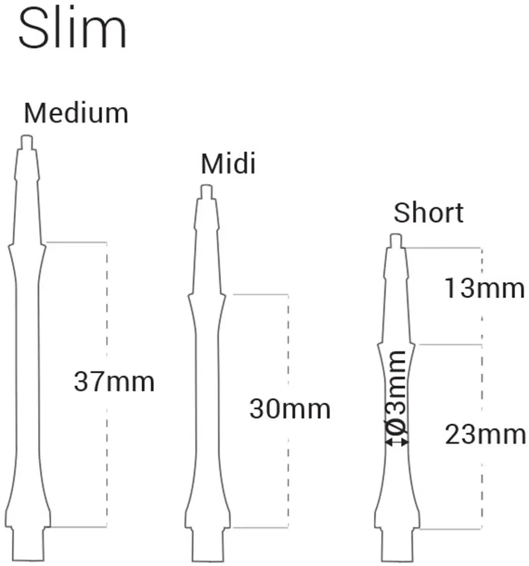 Harrows Clic Shaft Black Midi Slim SC2001 - 3 Stuks