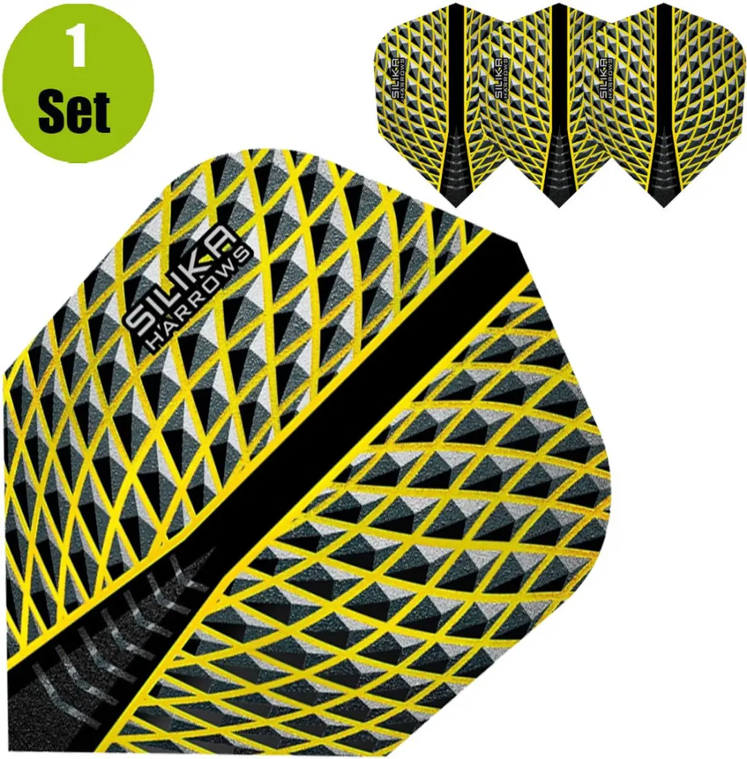 Harrows Silika Round NO6 Geel Dart Flights HF5104 - 3 Stuks