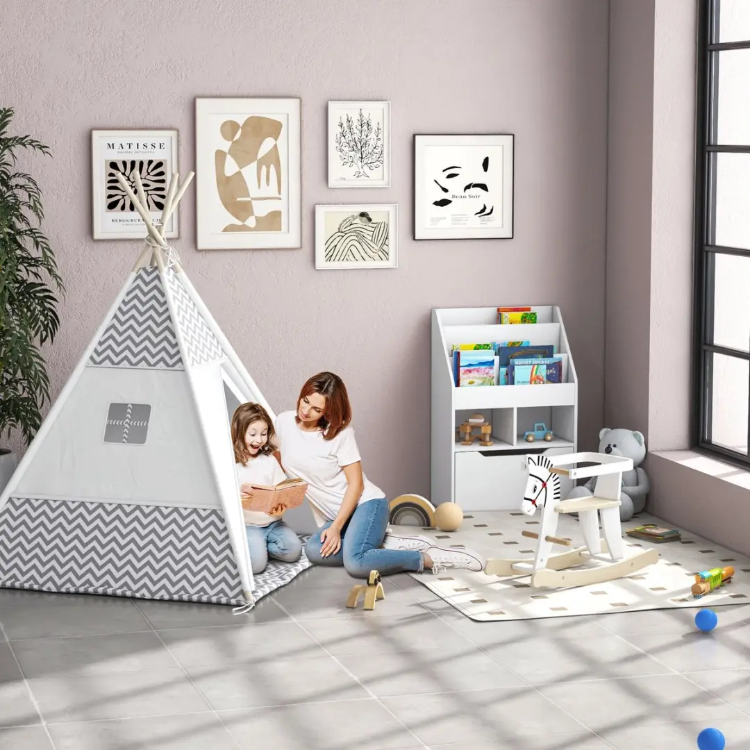 Homcom Kindertent 120x120x155cm - Wit