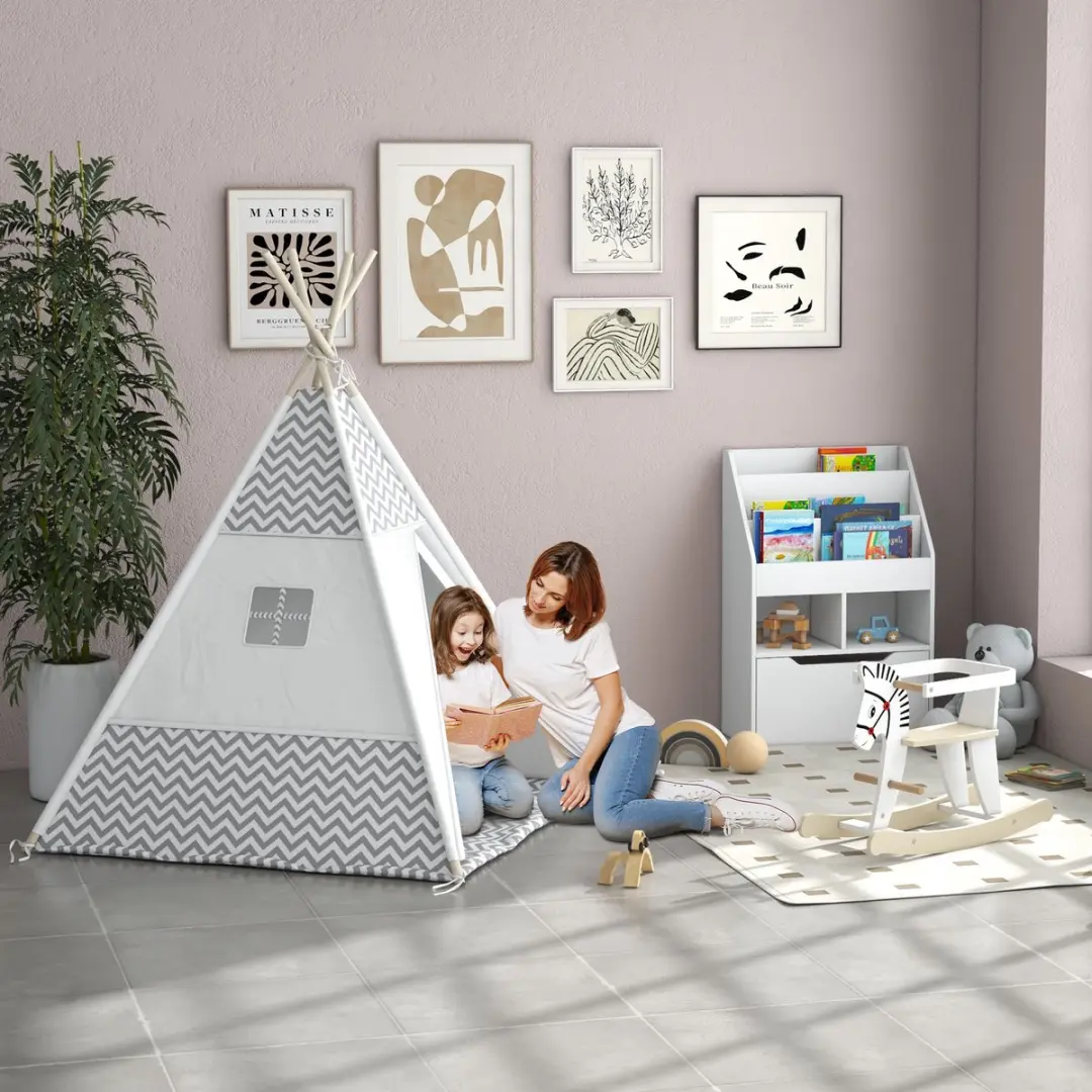 Homcom Kindertent 120x120x155cm - Wit