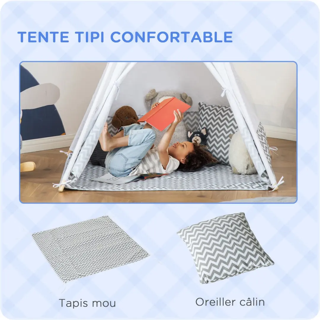 Homcom Kindertent 120x120x155cm - Wit