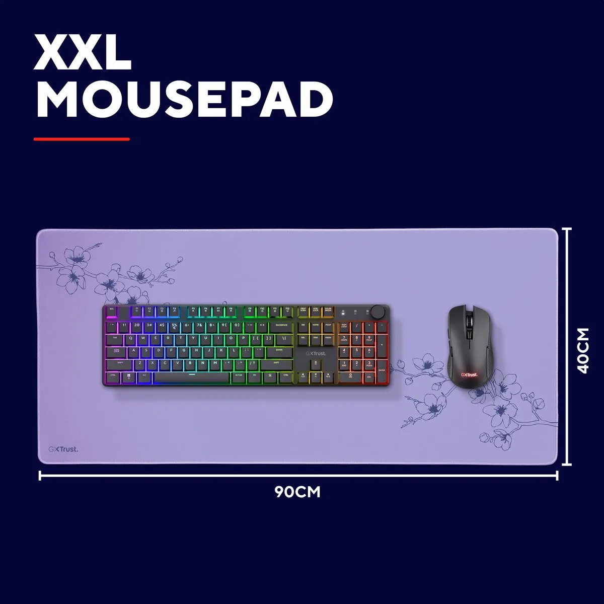 Trust GXT 759 XXL Gaming Muismat 90x40cm - Paars