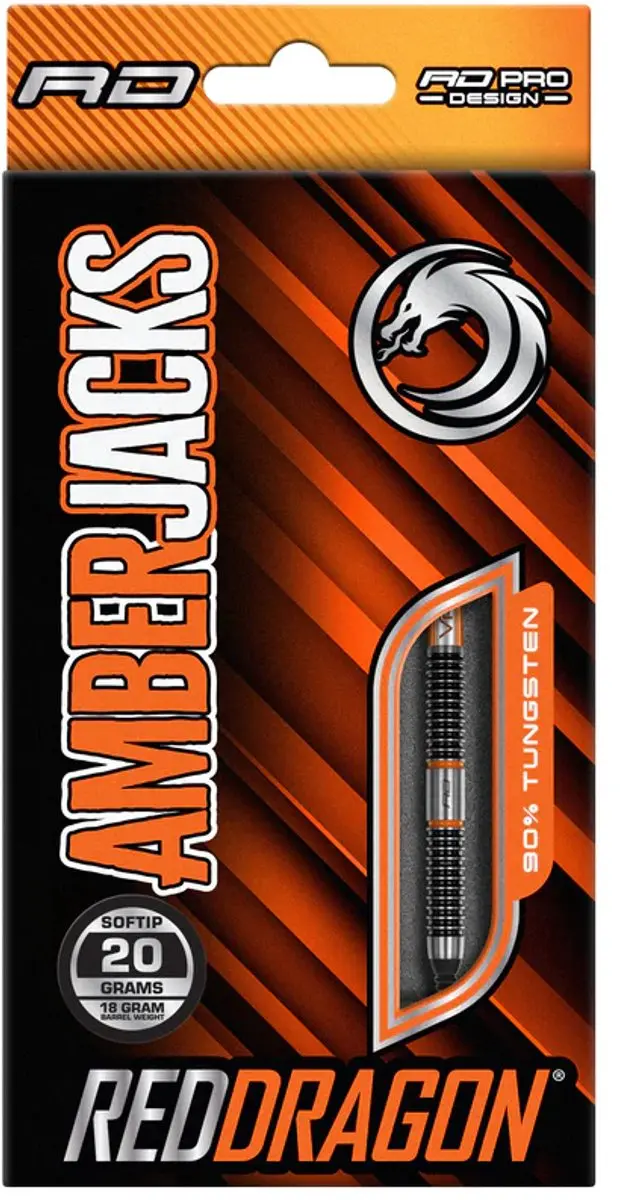 Red Dragon Amberjack 18 Soft Tip Darts - 3 Stuks