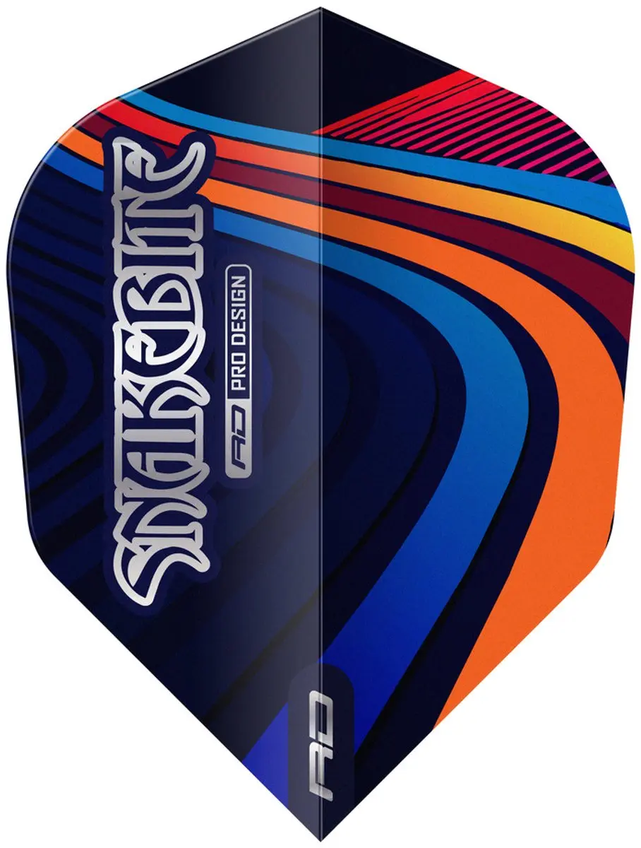 Red Dragon Peter Wright Hardcore Snakebite NO6 Dart Flights - 3 Stuks - Blauw/Oranje