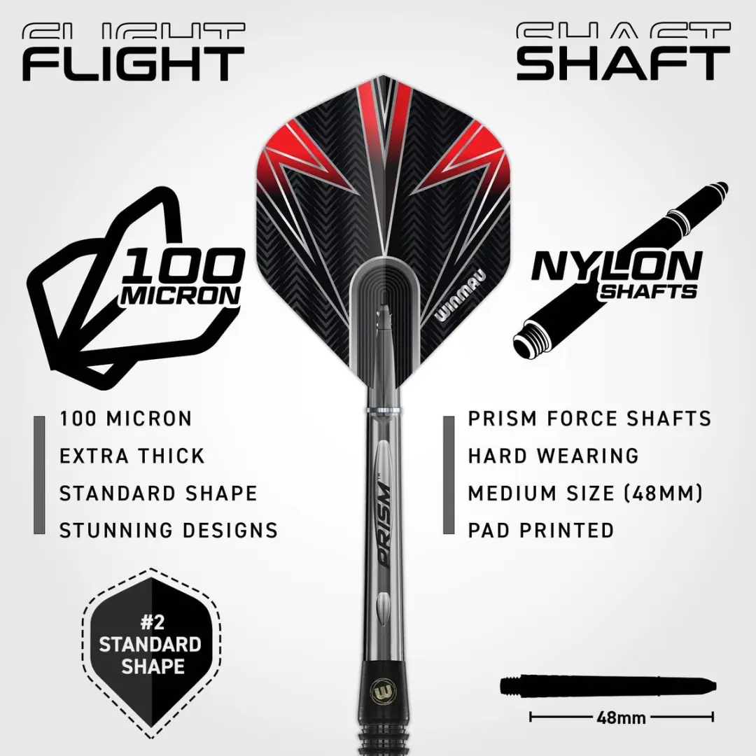Winmau Tuscan Black 90% Dartpijlen - 3 Stuks