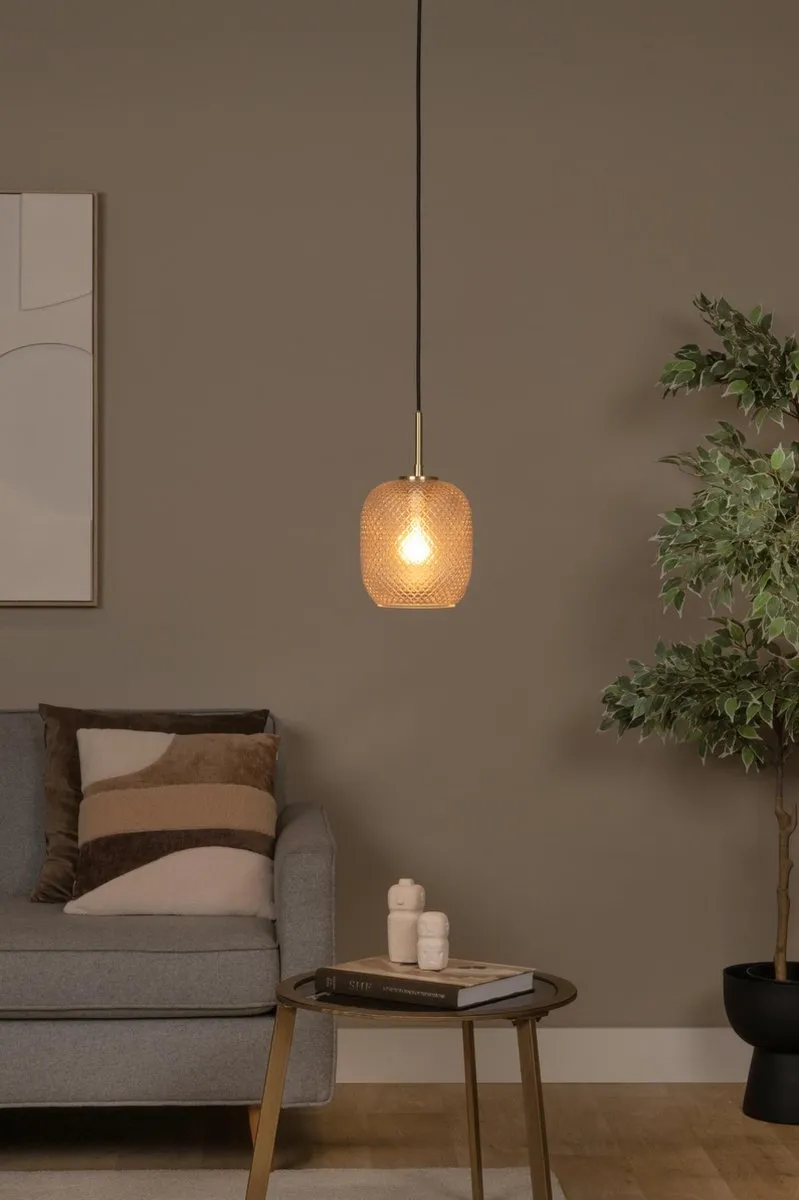 Lucide Alicent Hanglamp Ø18cm - Mat Goud/Messing