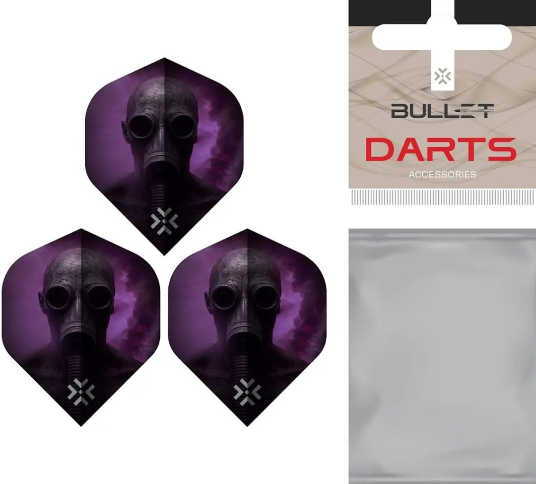 Bullet Toxic NO2 Dart Flights BT1105190 - 3 Stuks - Paars/Zwart